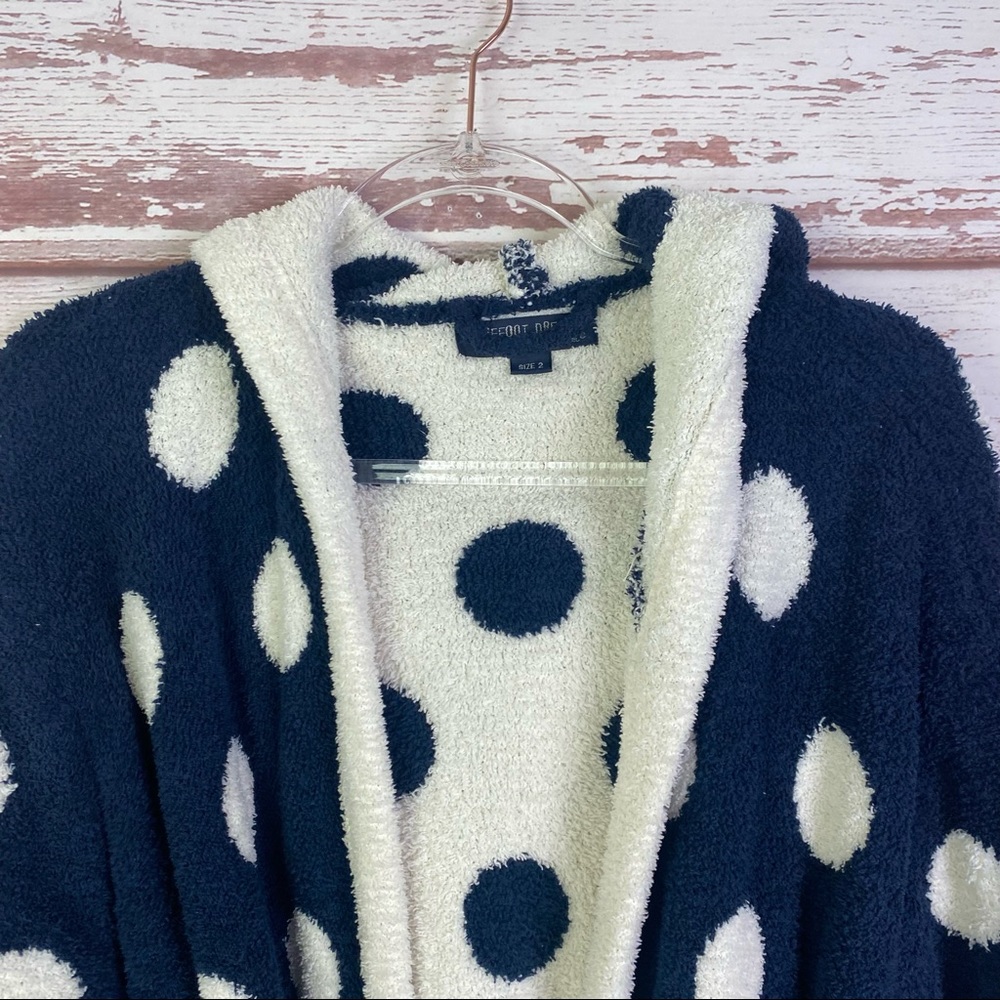 Barefoot Dreams- Polka Dot Short Hooded Robe - Picture 3 of 16